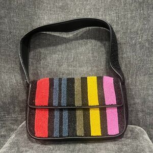 STAUD Tommy Bag Beaded Stripes